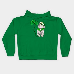 Top 10 best Irish Gifts Sailor Cavapoo dog with Clover Shamrock Green three leaf Shamrock Clover Kids Hoodie